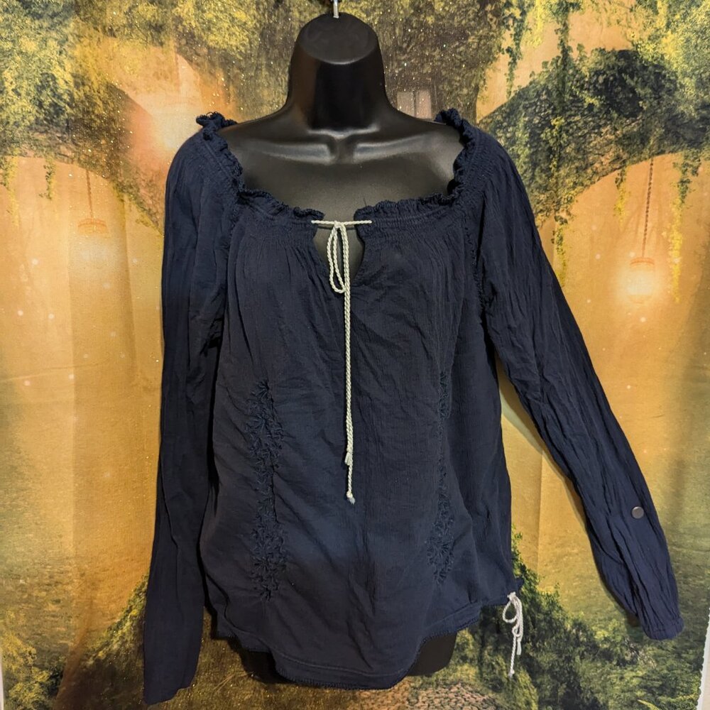 119. Tommy Hilfiger Navy peasant blouse - Medium